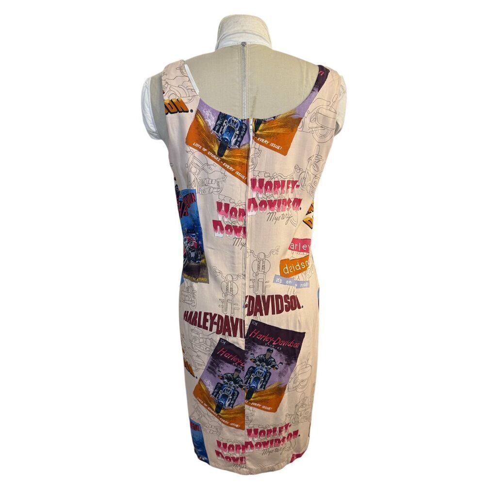 Harley Davidson Vintage 1990’s Dress Sleeveless Logo/Magazine Print Sz. L - Picture 7 of 7